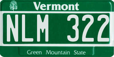 VT license plate NLM322