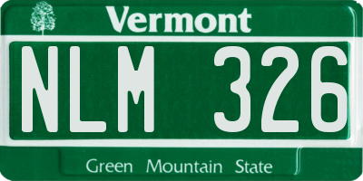 VT license plate NLM326