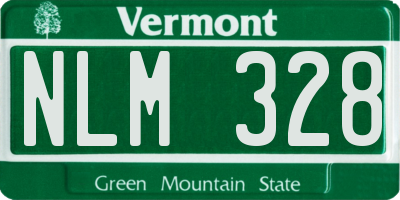 VT license plate NLM328