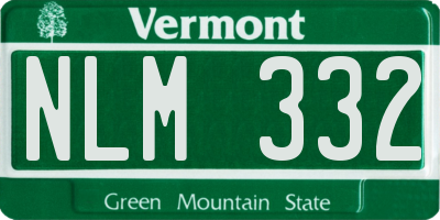 VT license plate NLM332
