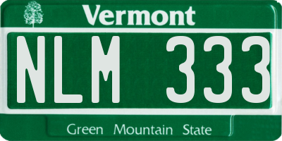 VT license plate NLM333
