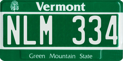 VT license plate NLM334