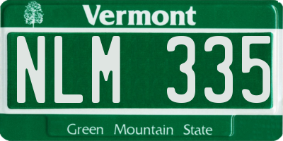VT license plate NLM335