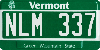 VT license plate NLM337