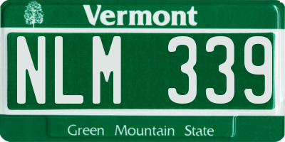 VT license plate NLM339