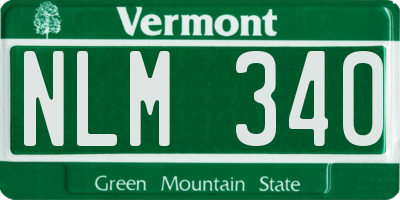 VT license plate NLM340