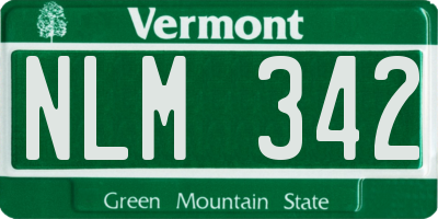 VT license plate NLM342