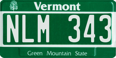 VT license plate NLM343