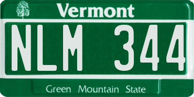 VT license plate NLM344