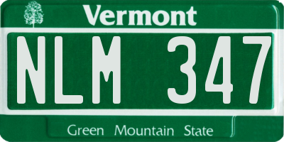 VT license plate NLM347