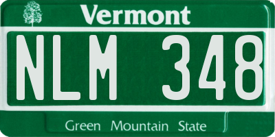 VT license plate NLM348