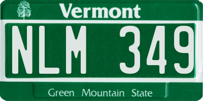 VT license plate NLM349