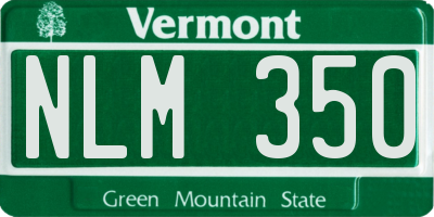VT license plate NLM350