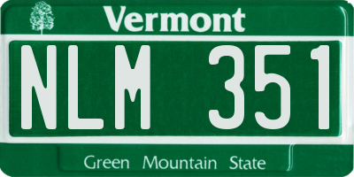 VT license plate NLM351