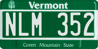 VT license plate NLM352