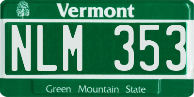VT license plate NLM353