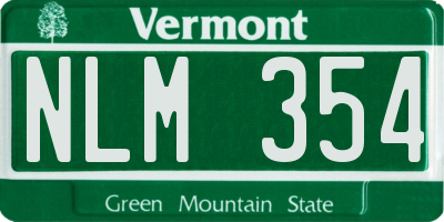 VT license plate NLM354