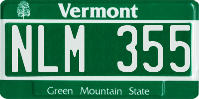 VT license plate NLM355
