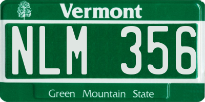 VT license plate NLM356