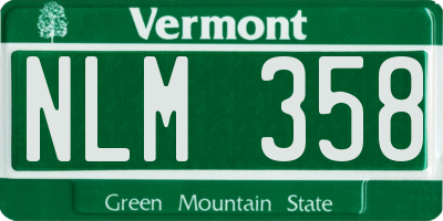 VT license plate NLM358