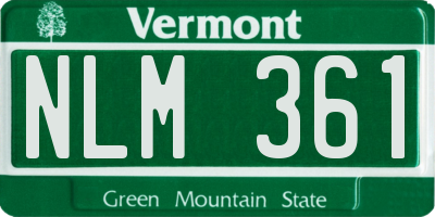 VT license plate NLM361