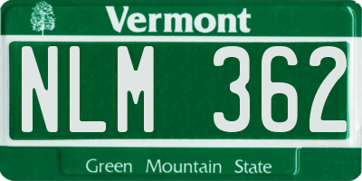 VT license plate NLM362