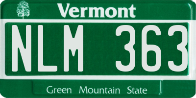 VT license plate NLM363