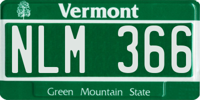 VT license plate NLM366
