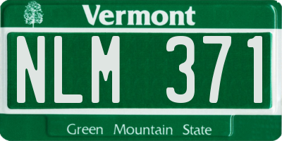 VT license plate NLM371