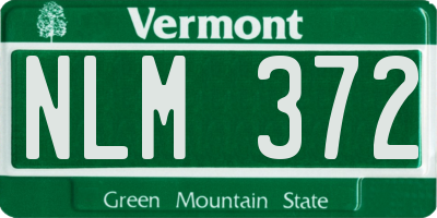 VT license plate NLM372