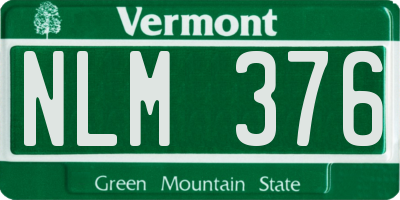 VT license plate NLM376