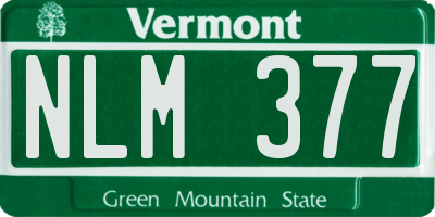VT license plate NLM377
