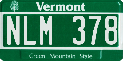 VT license plate NLM378