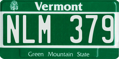 VT license plate NLM379