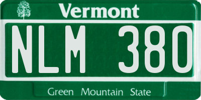 VT license plate NLM380
