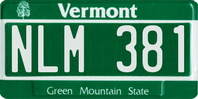 VT license plate NLM381