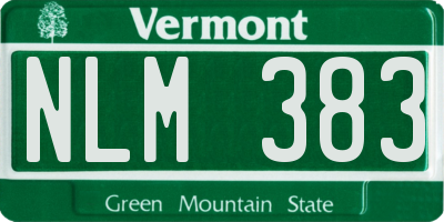 VT license plate NLM383