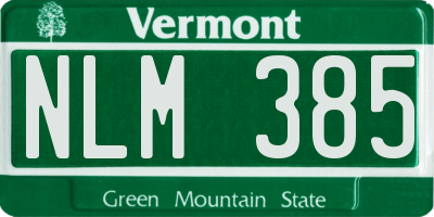 VT license plate NLM385