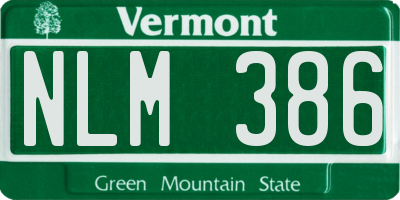 VT license plate NLM386