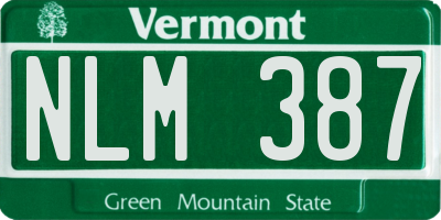 VT license plate NLM387