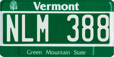 VT license plate NLM388