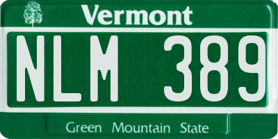 VT license plate NLM389