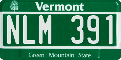 VT license plate NLM391