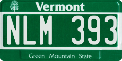 VT license plate NLM393