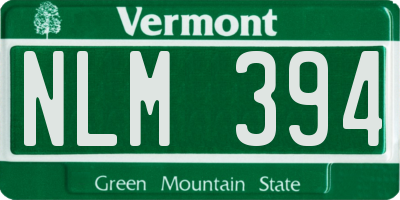 VT license plate NLM394