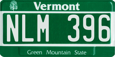 VT license plate NLM396