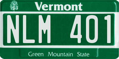 VT license plate NLM401