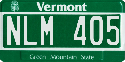 VT license plate NLM405