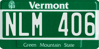 VT license plate NLM406