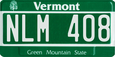 VT license plate NLM408
